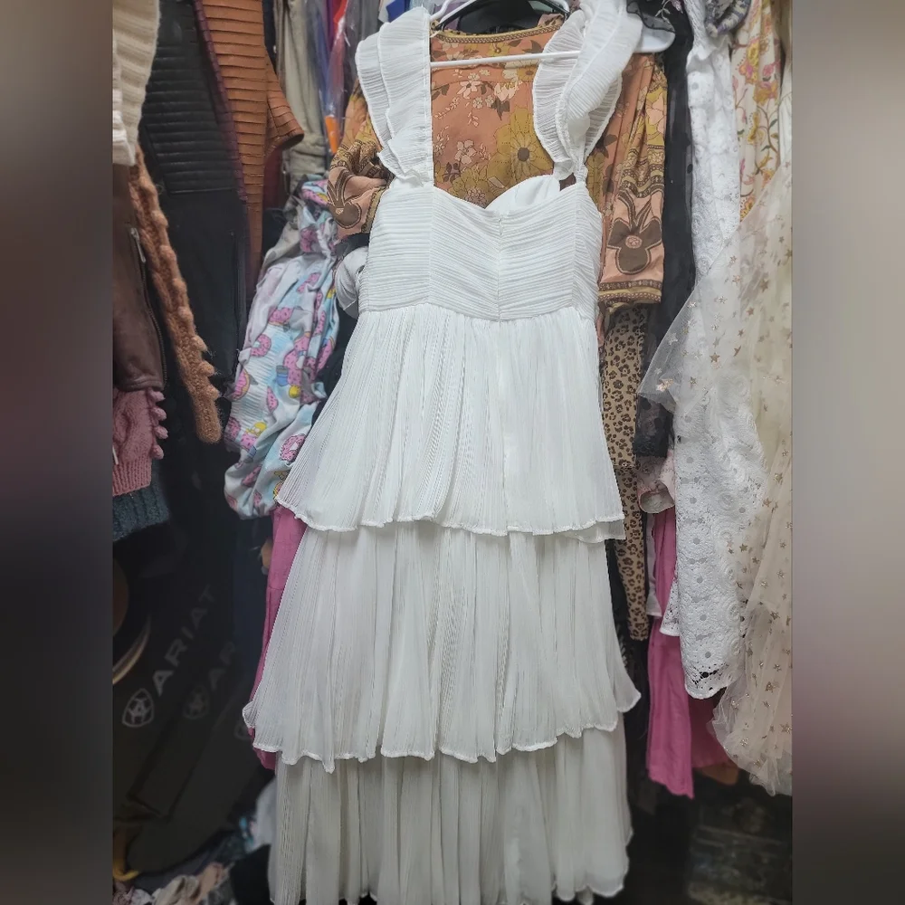 Rachel Parcell White Pleated Halter Sundress - Picture 2 of 5